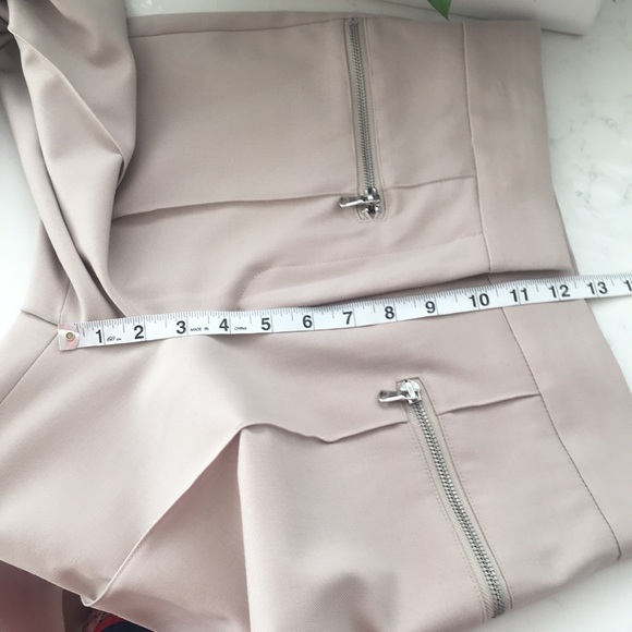 REISS Miller high rise straight leg pintuck trousers in stone color NWOT - Picture 16 of 17